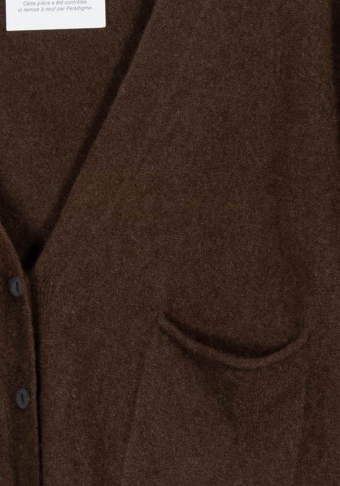 Cardigan Marron - Taille XS/34 de la marque Ines de la Fressange Paris | PARAD23734 - Vendu par Paradigme - Image 3