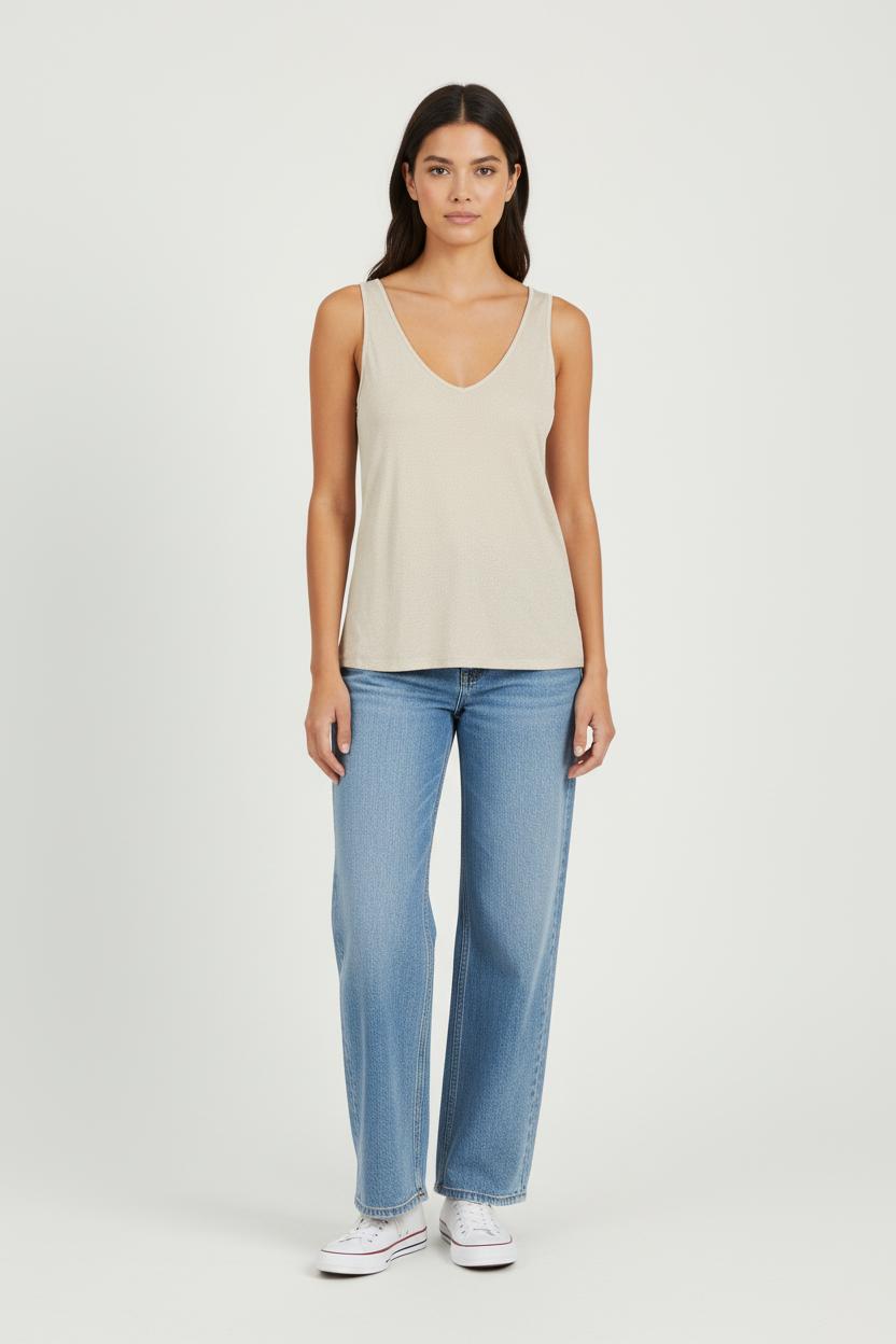 Débardeur beige pailleté - Taille S/36
