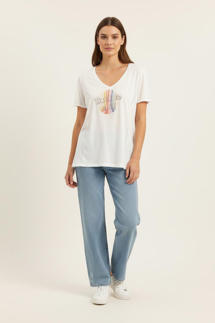 Tee-shirt Blanc - Taille M/38 de la marque IKKS | PARAD23776 - Vendu par Paradigme - Image 1