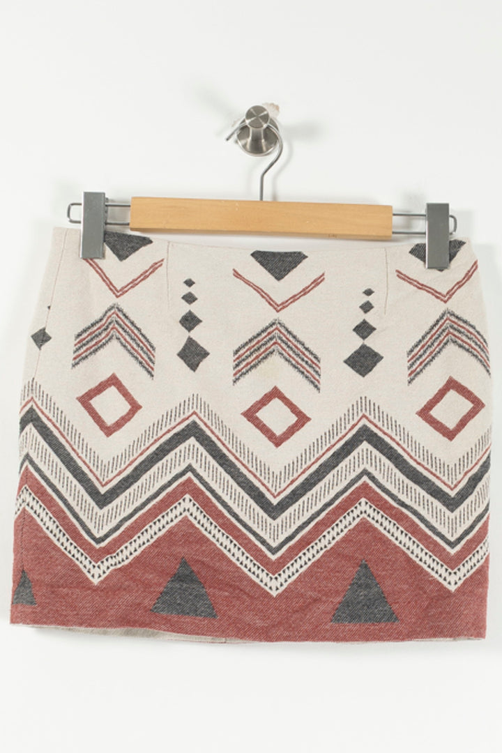 Jupe Courte Beige et Rouge - Taille M/38 de la marque Ekyog | PARAD23787 - Vendu par Paradigme - Image 2