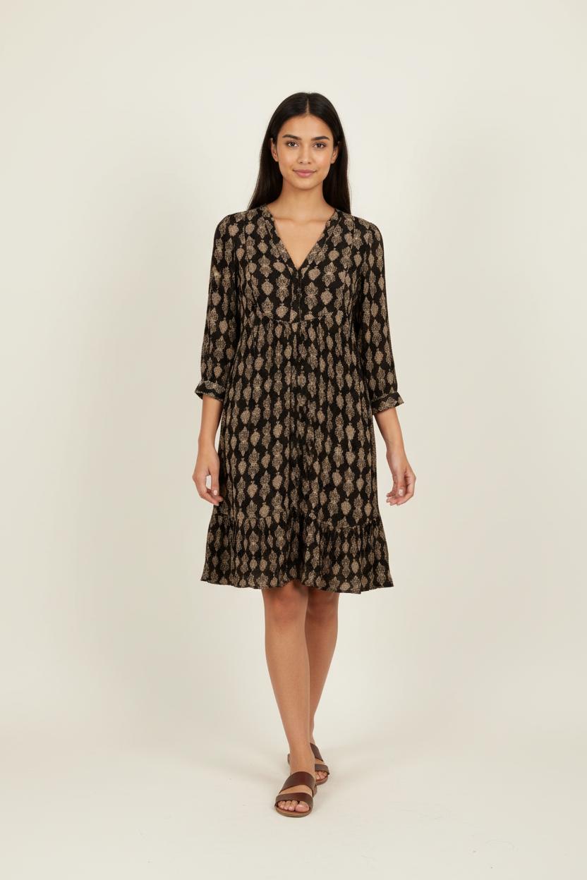 Robe noire à motifs - Taille XS/34