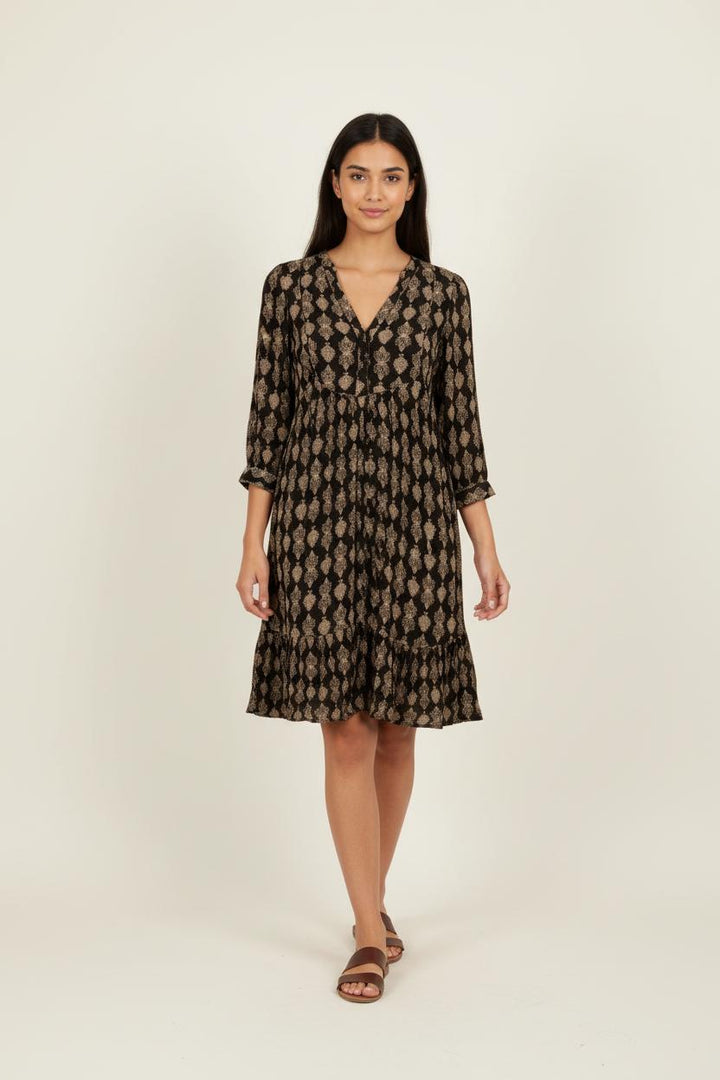 Robe noire à motifs - Taille XS/34