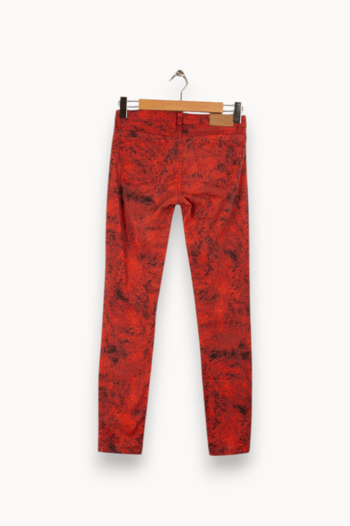 Jean rouge à motifs - Taille M/38 de la marque IRO | PARAD23939 - Vendu par Paradigme - Image 3