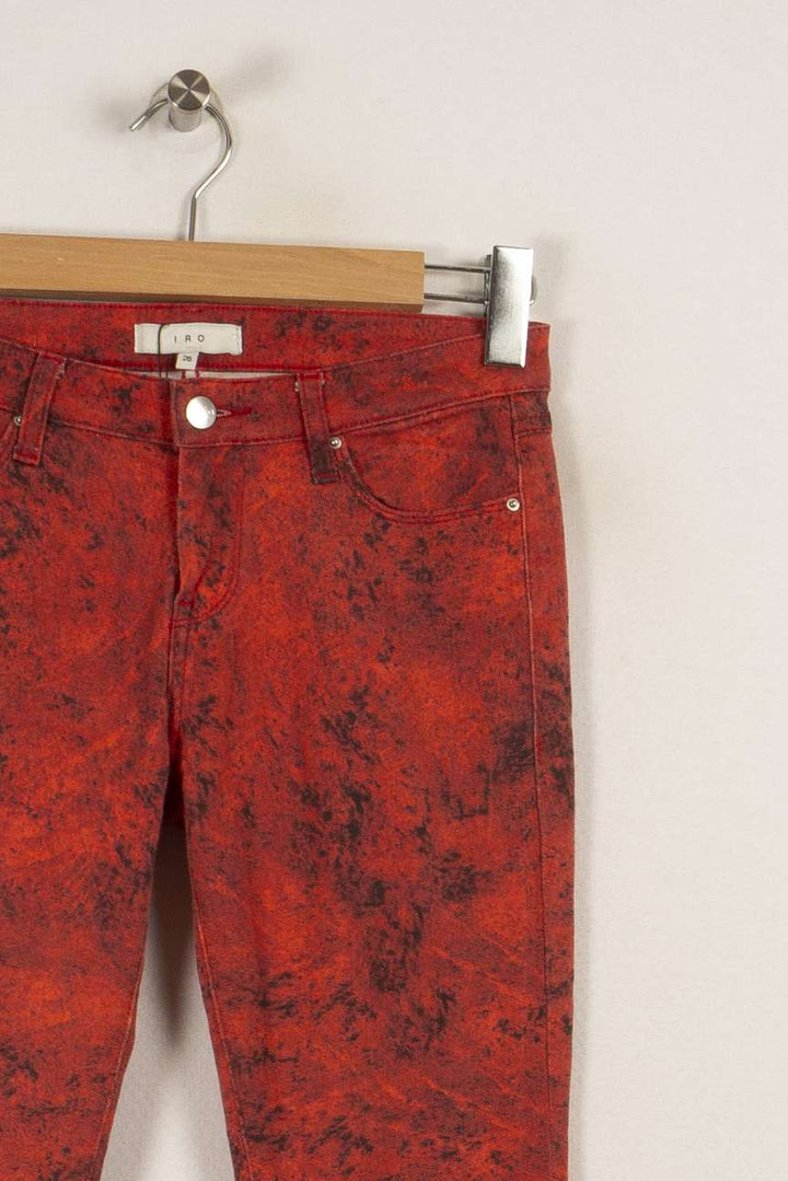 Jean rouge à motifs - Taille M/38 de la marque IRO | PARAD23939 - Vendu par Paradigme - Image 2