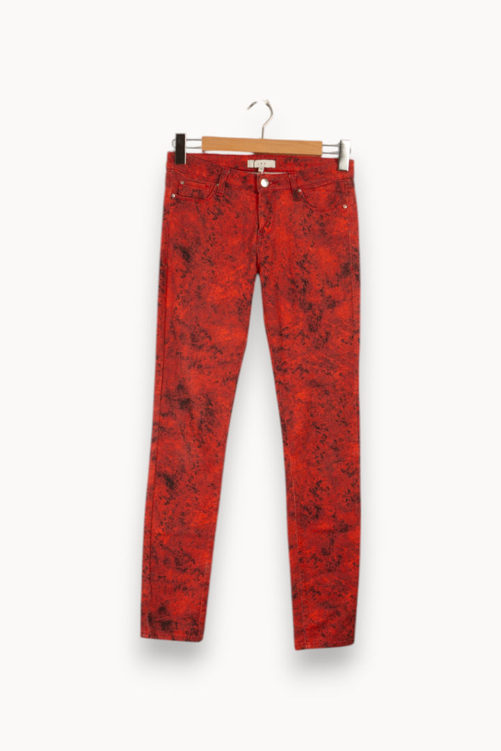 Jean rouge à motifs - Taille M/38 de la marque IRO | PARAD23939 - Vendu par Paradigme - Image 1