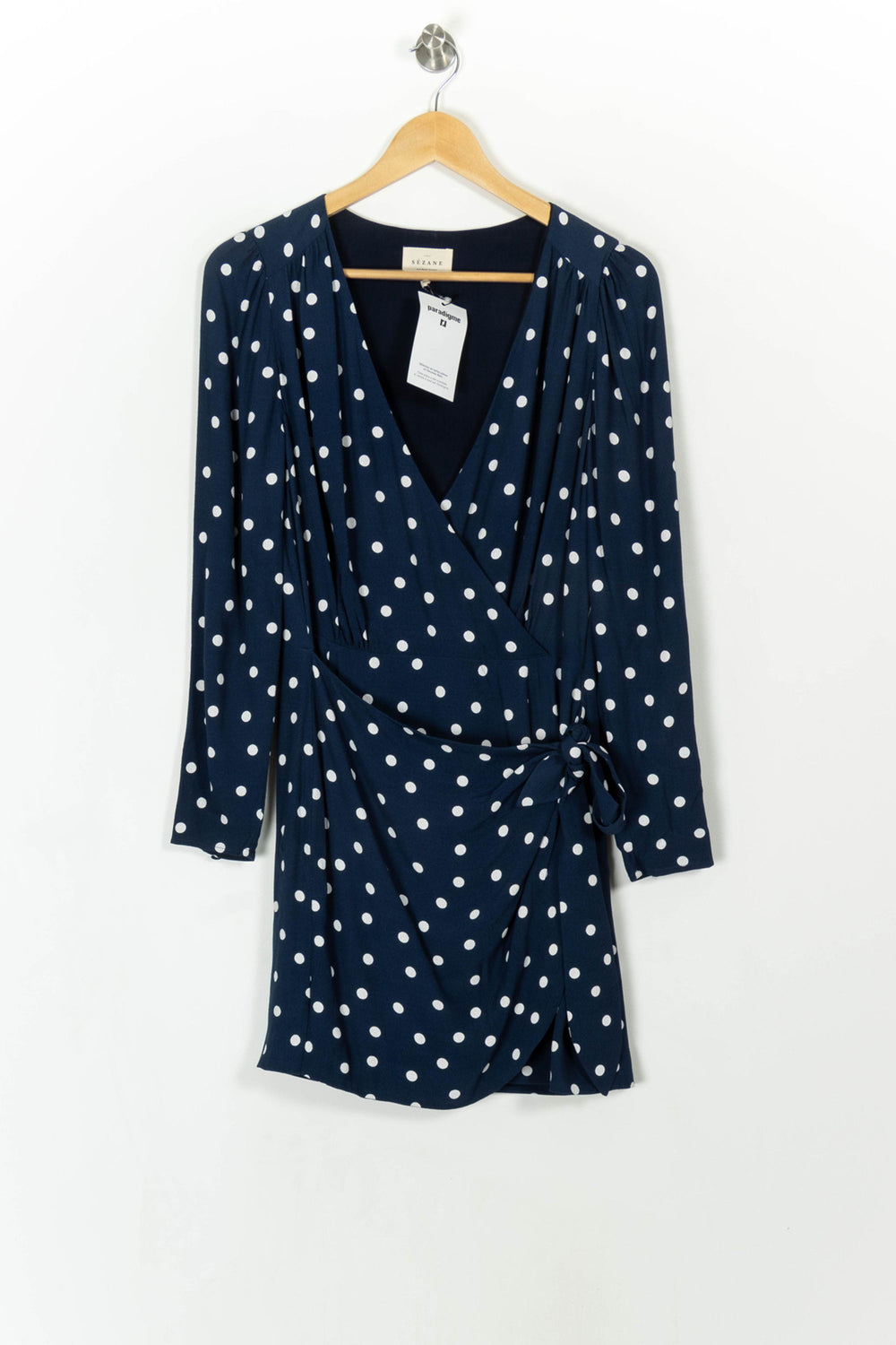 Robe portefeuille bleu et blanc - Taille M/38 de la marque Sézane | PARAD23975 - Vendu par Paradigme - Image 2