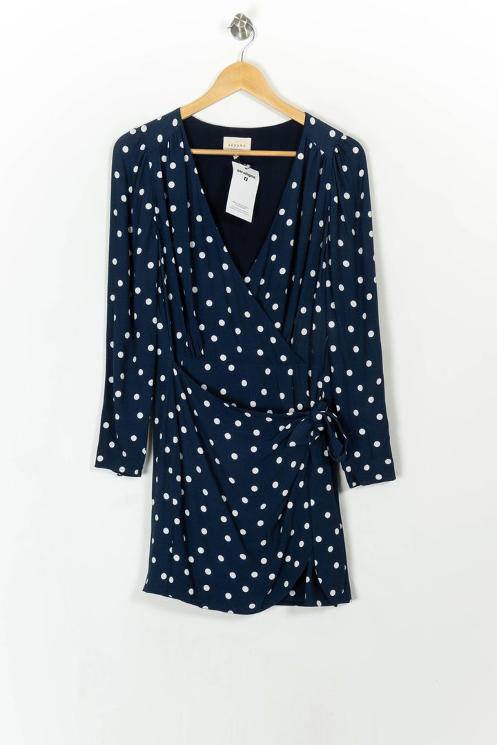 Robe portefeuille bleu et blanc - Taille M/38 de la marque Sézane | PARAD23975 - Vendu par Paradigme - Image 2