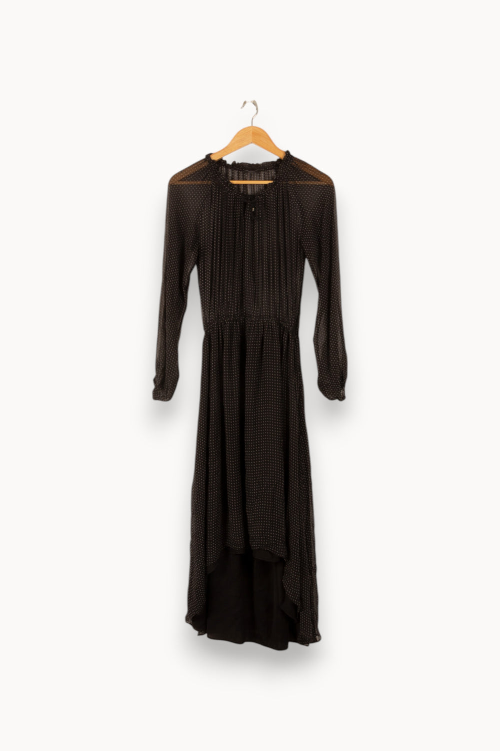 Robe Longue Noire à Pois - Taille S/36 de la marque IKKS | PARAD23983 - Vendu par Paradigme - Image 2