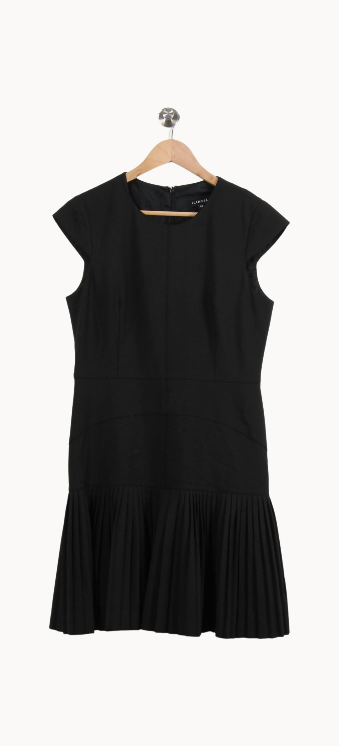 Robe Plissée Noire - Taille L/40 de la marque Caroll | PARAD24064 - Vendu par Paradigme - Image 2