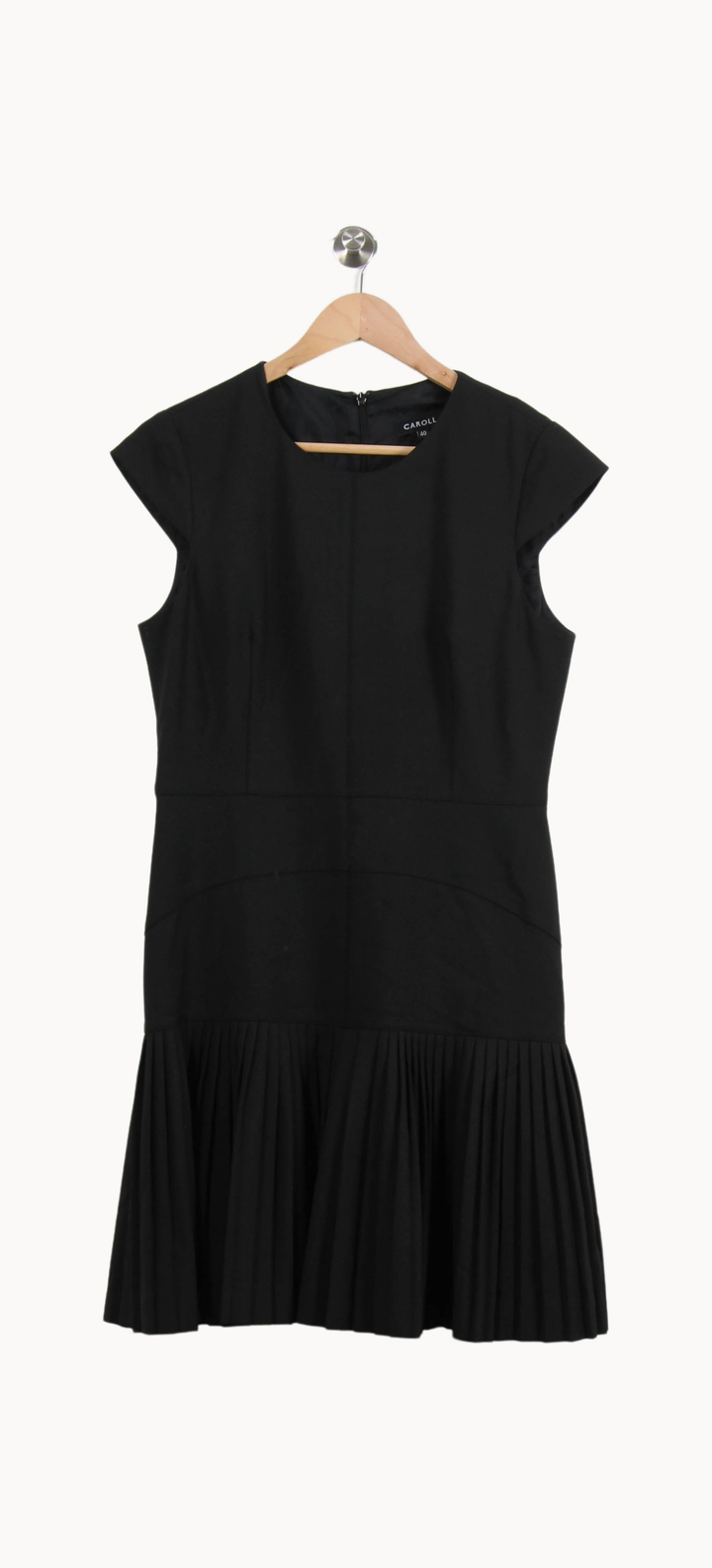 Robe Plissée Noire - Taille L/40 de la marque Caroll | PARAD24064 - Vendu par Paradigme - Image 2