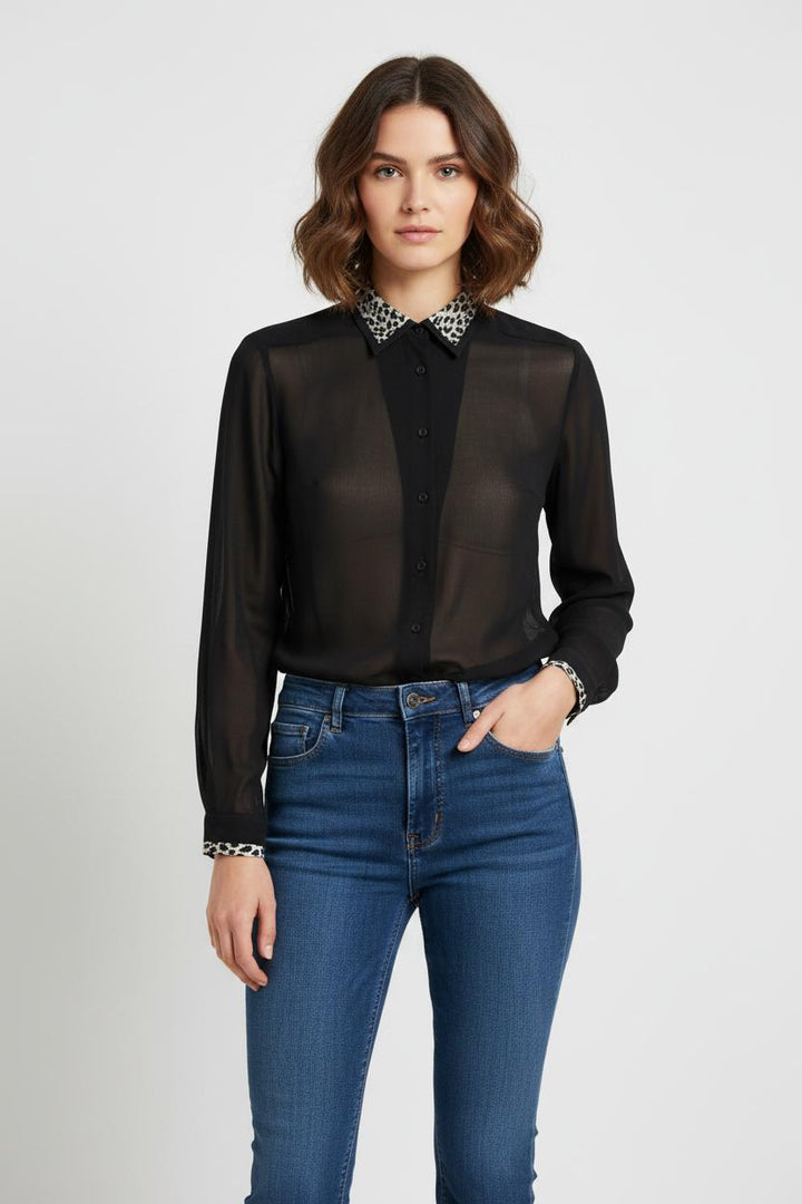 Chemise Noire et Grise - Taille S/36 de la marque Maison 123 | PARAD24067 - Vendu par Paradigme - Image 1