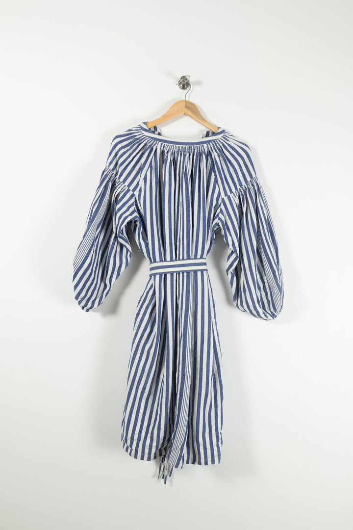 Robe chemise bleu et blanc - Taille L/40 de la marque Vanessa Bruno | PARAD24284 - Vendu par Paradigme - Image 4