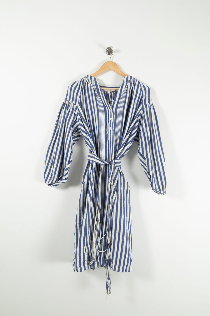 Robe chemise bleu et blanc - Taille L/40 de la marque Vanessa Bruno | PARAD24284 - Vendu par Paradigme - Image 2
