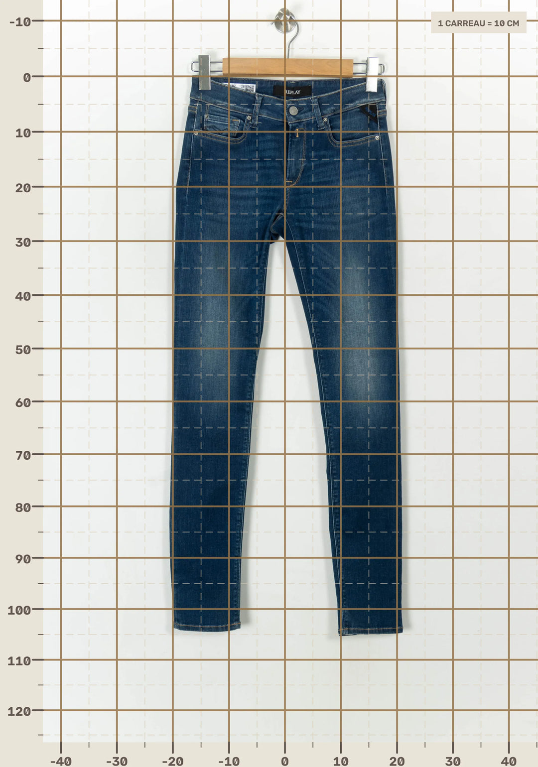 Jean Slim Bleu - Taille M/38 de la marque Replay | PARAD24303 - Vendu par Paradigme - Image 4