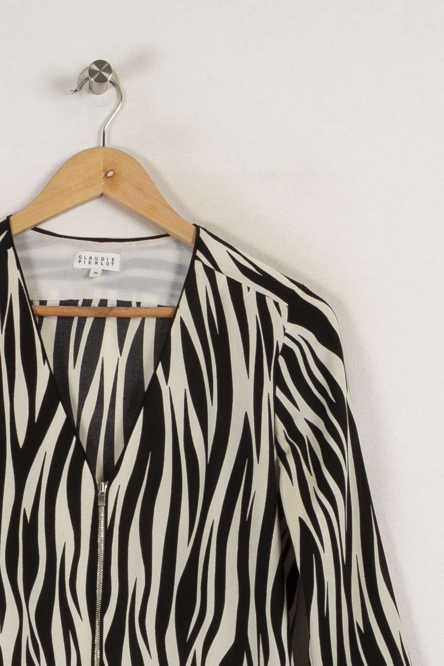 Top zèbre - Taille M/38 de la marque Claudie Pierlot | PARAD24332 - Vendu par Paradigme - Image 2