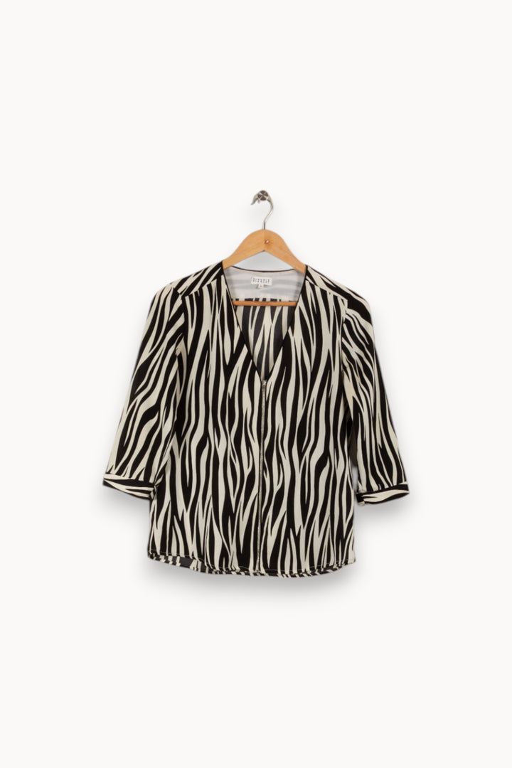 Top zèbre - Taille M/38 de la marque Claudie Pierlot | PARAD24332 - Vendu par Paradigme - Image 1