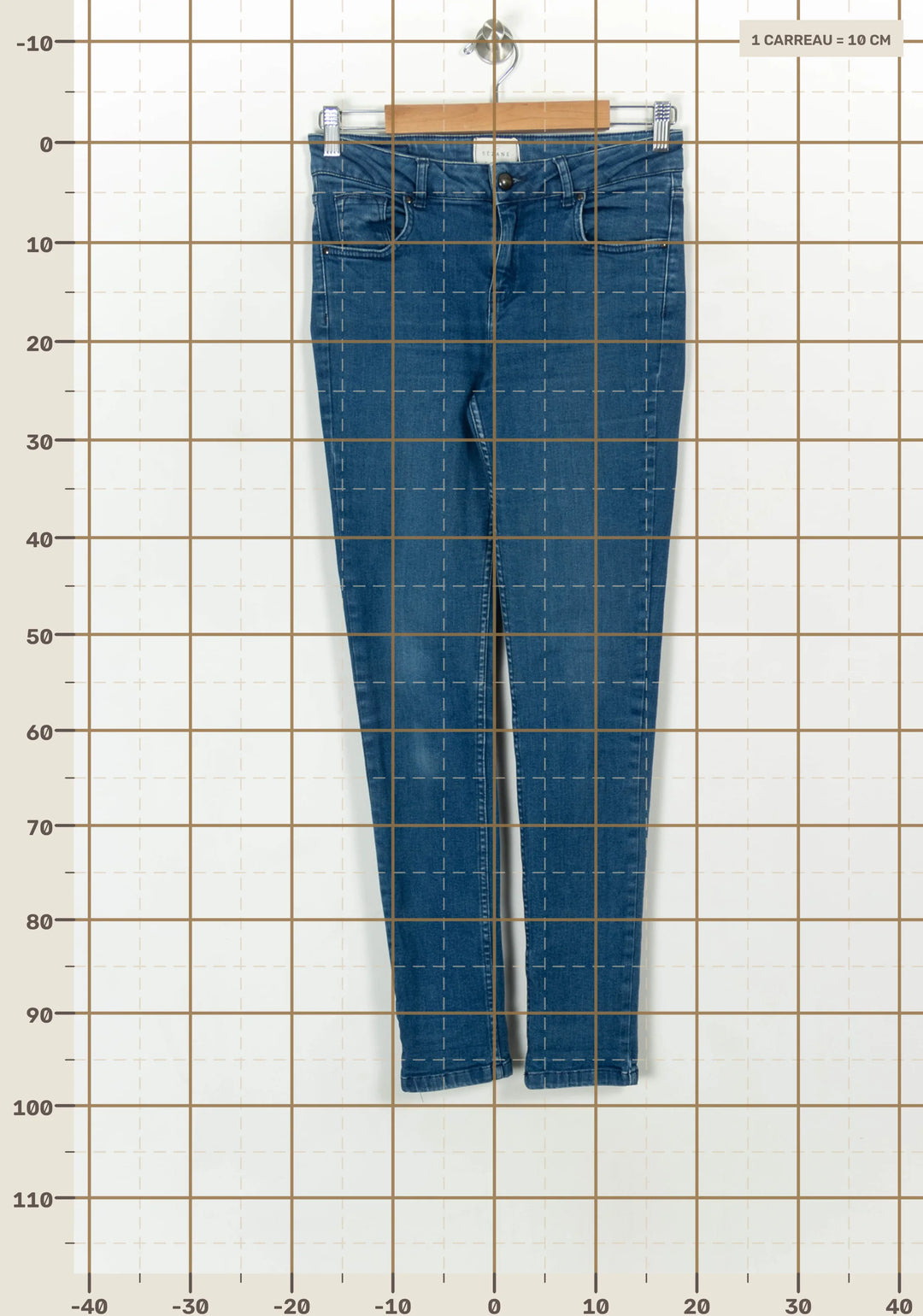 Jean Slim Bleu - Taille M/38 de la marque Sézane | PARAD24337 - Vendu par Paradigme - Image 4