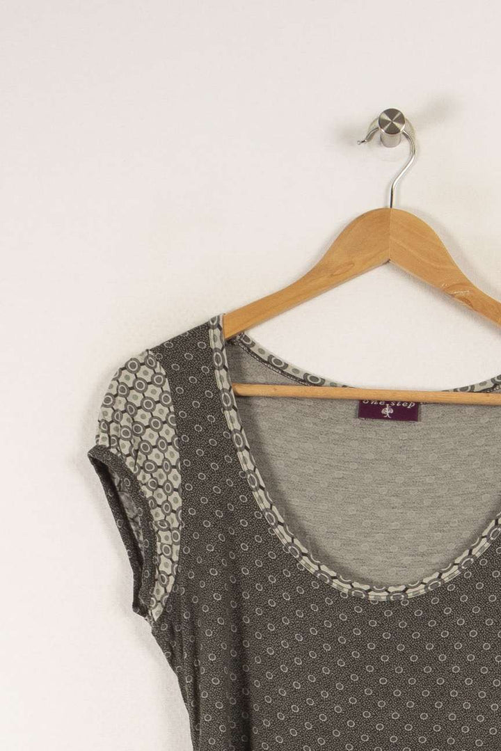 Top gris à motifs - Taille XL/42
