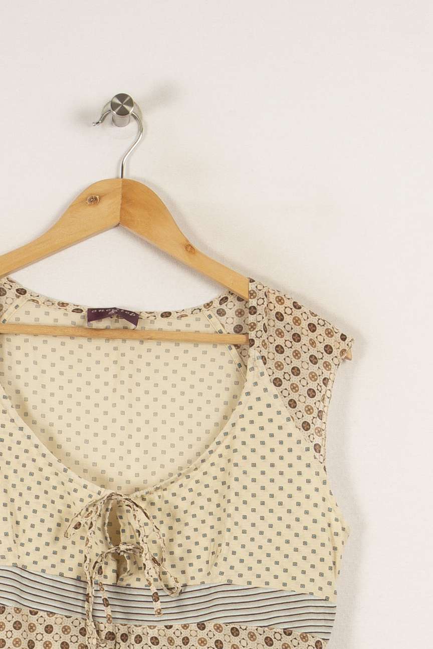 Blouse beige à motifs - Taille XXL/44