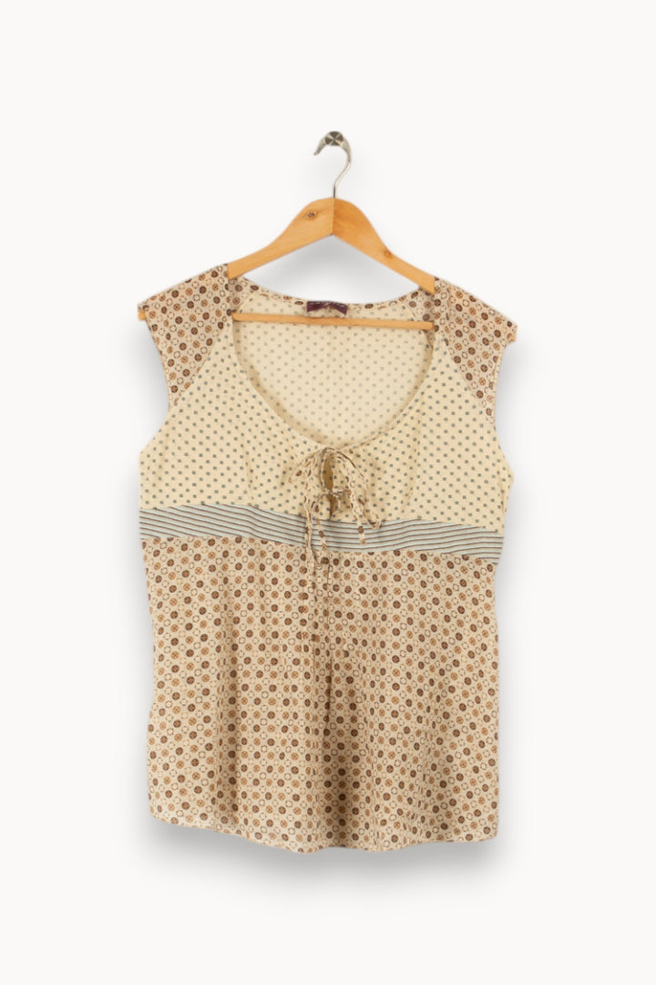 Blouse beige à motifs - Taille XXL/44