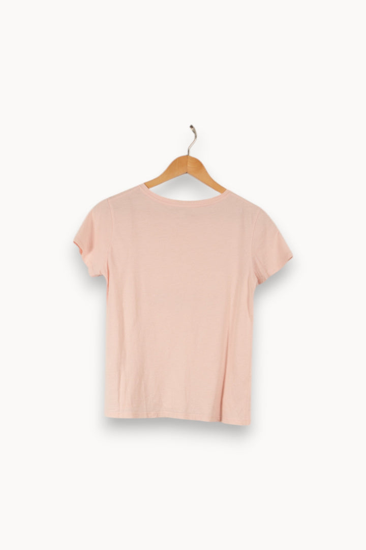 T-shirt rose avec inscription - Taille XS/34