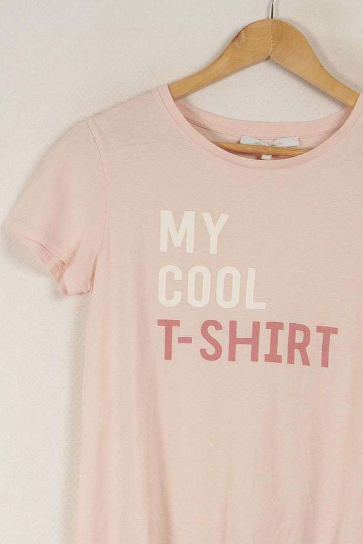 T-shirt rose avec inscription - Taille XS/34