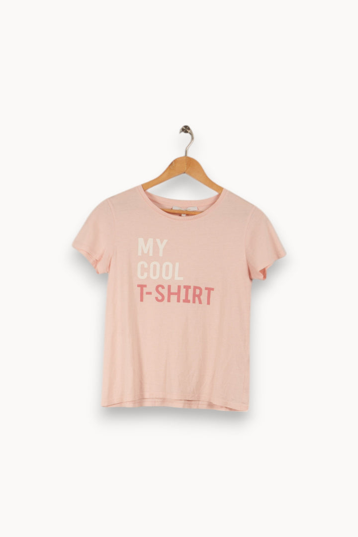 T-shirt rose avec inscription - Taille S/36