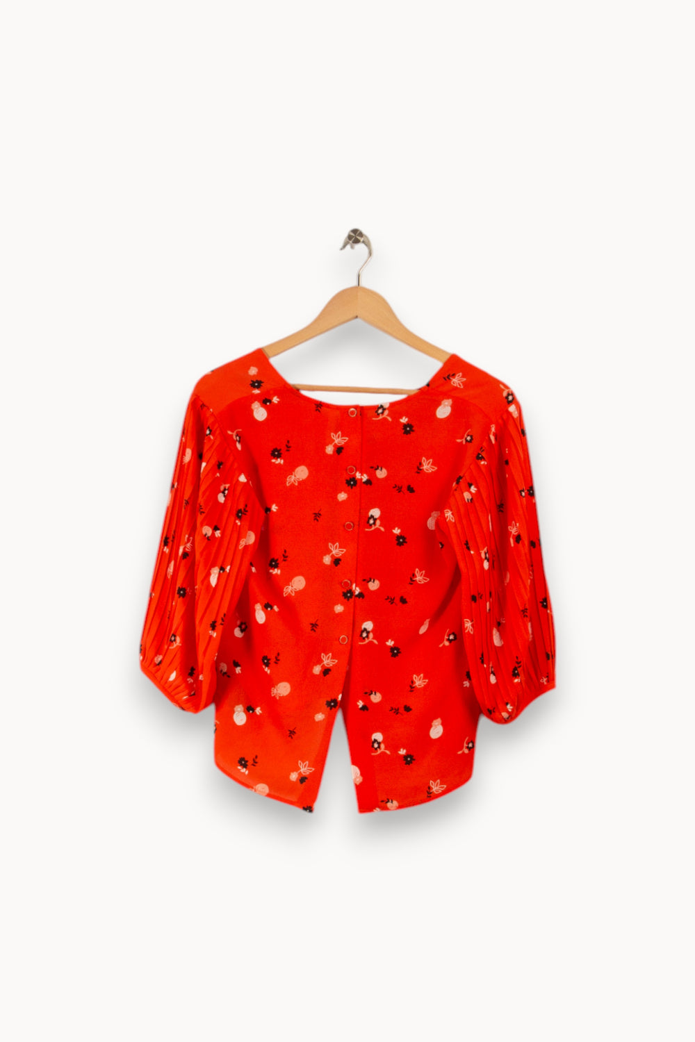Blouse rouge à fleurs - Taille S/36 de la marque I.Code | PARAD24396 - Vendu par Paradigme - Image 3