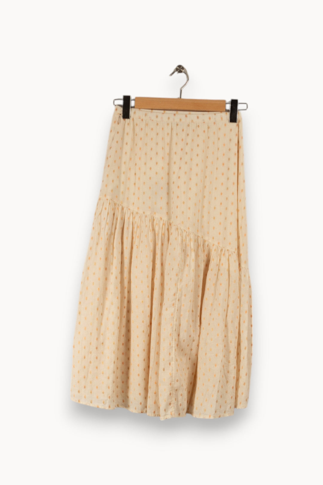 Jupe longue beige à pois - Taille XXS/32