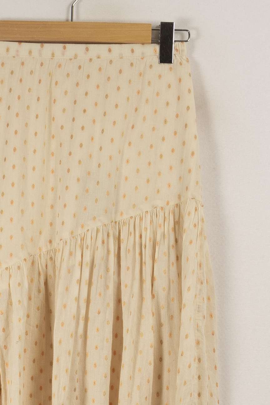 Jupe longue beige à pois - Taille XXS/32