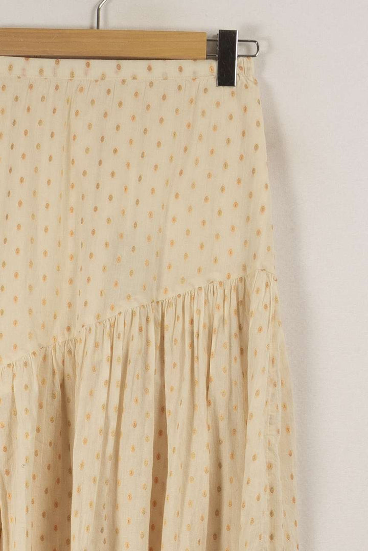 Jupe longue beige à pois - Taille XXS/32