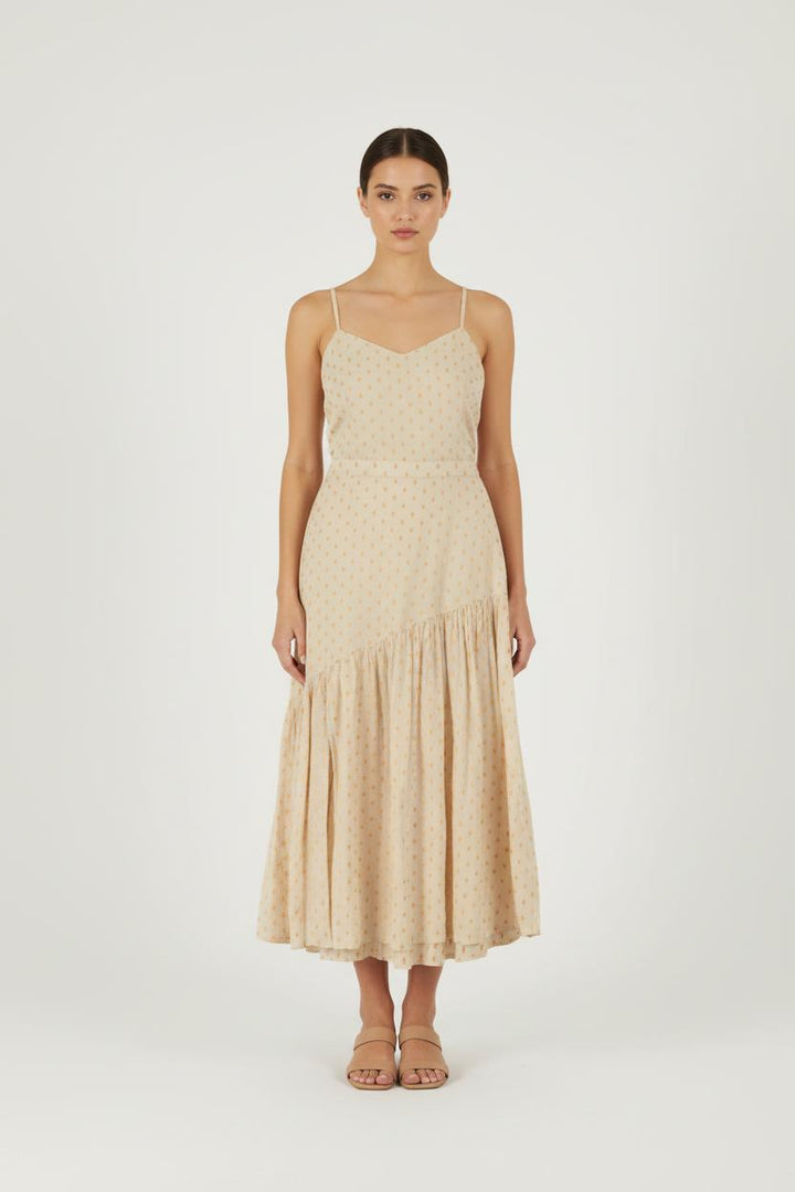 Jupe longue beige à pois - Taille XXS/32
