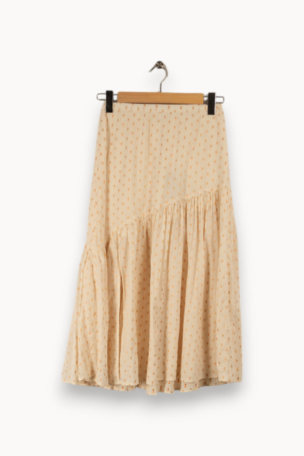 Jupe longue beige à pois - Taille XXS/32