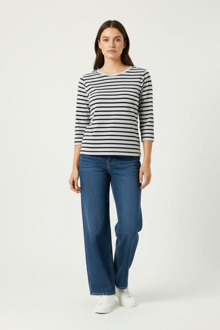 Marinière Blanc et Bleu Marine - Taille M/38 de la marque IKKS | PARAD24544 - Vendu par Paradigme - Image 1