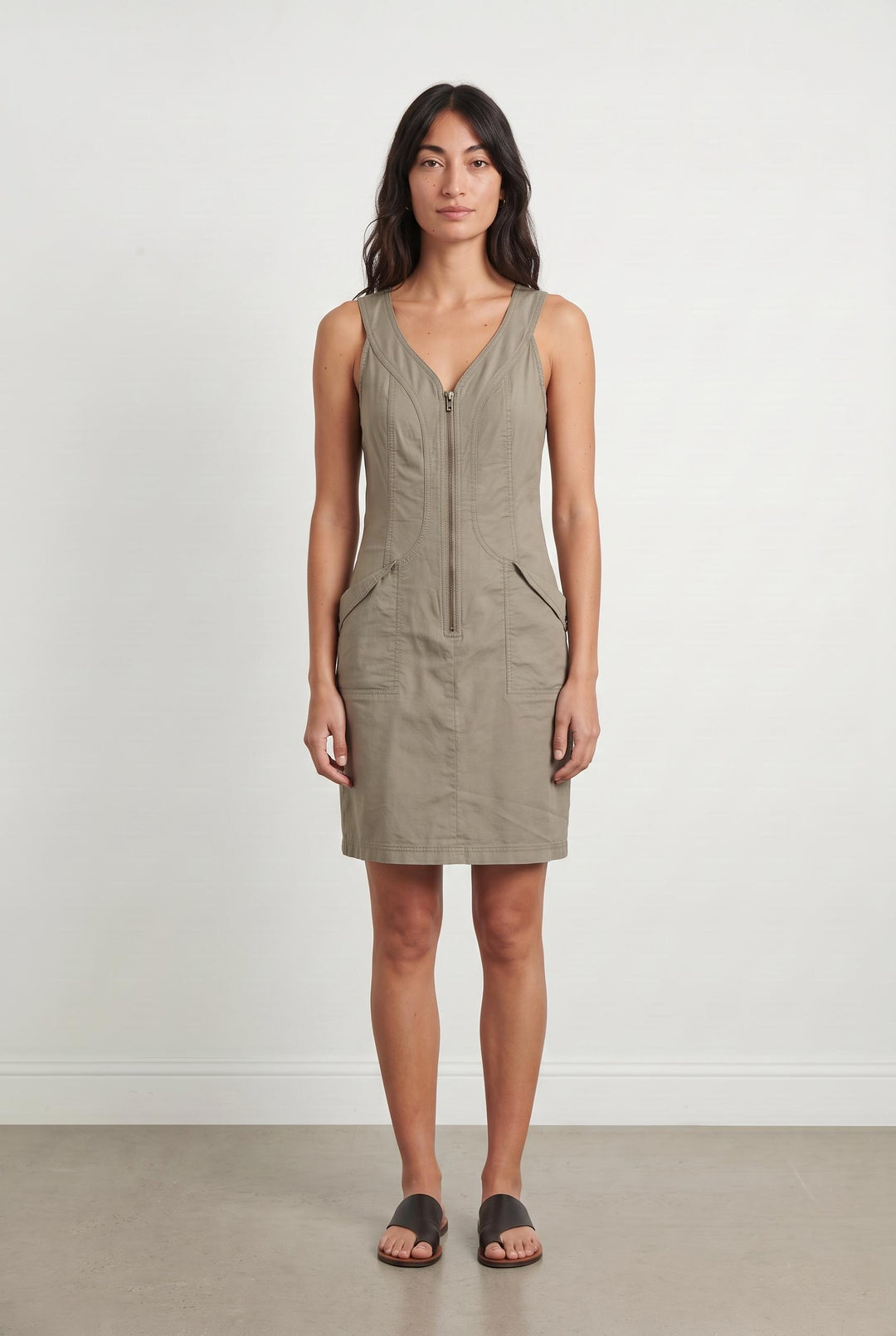 Robe Sans Manches Kaki - Taille S/36 de la marque Tara Jarmon | PARAD24633 - Vendu par Paradigme - Image 1