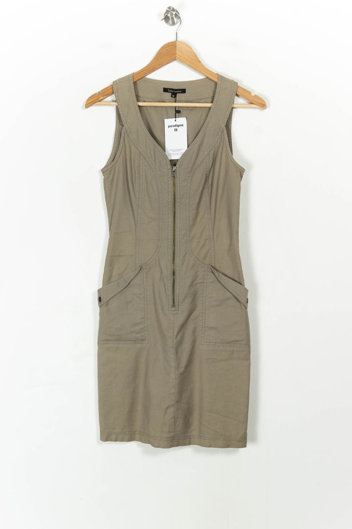 Robe Sans Manches Kaki - Taille S/36 de la marque Tara Jarmon | PARAD24633 - Vendu par Paradigme - Image 2