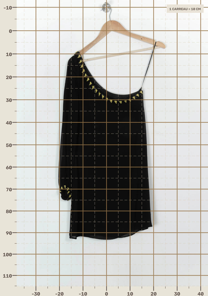 Robe Asymétrique Noire - Taille S/36 de la marque IKKS | PARAD24678 - Vendu par Paradigme - Image 4