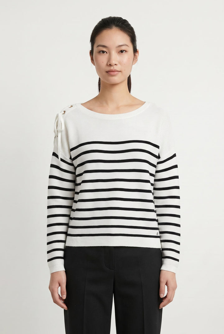 Marinière Blanche et Noire - Taille M/38 de la marque IKKS | PARAD24690 - Vendu par Paradigme - Image 1
