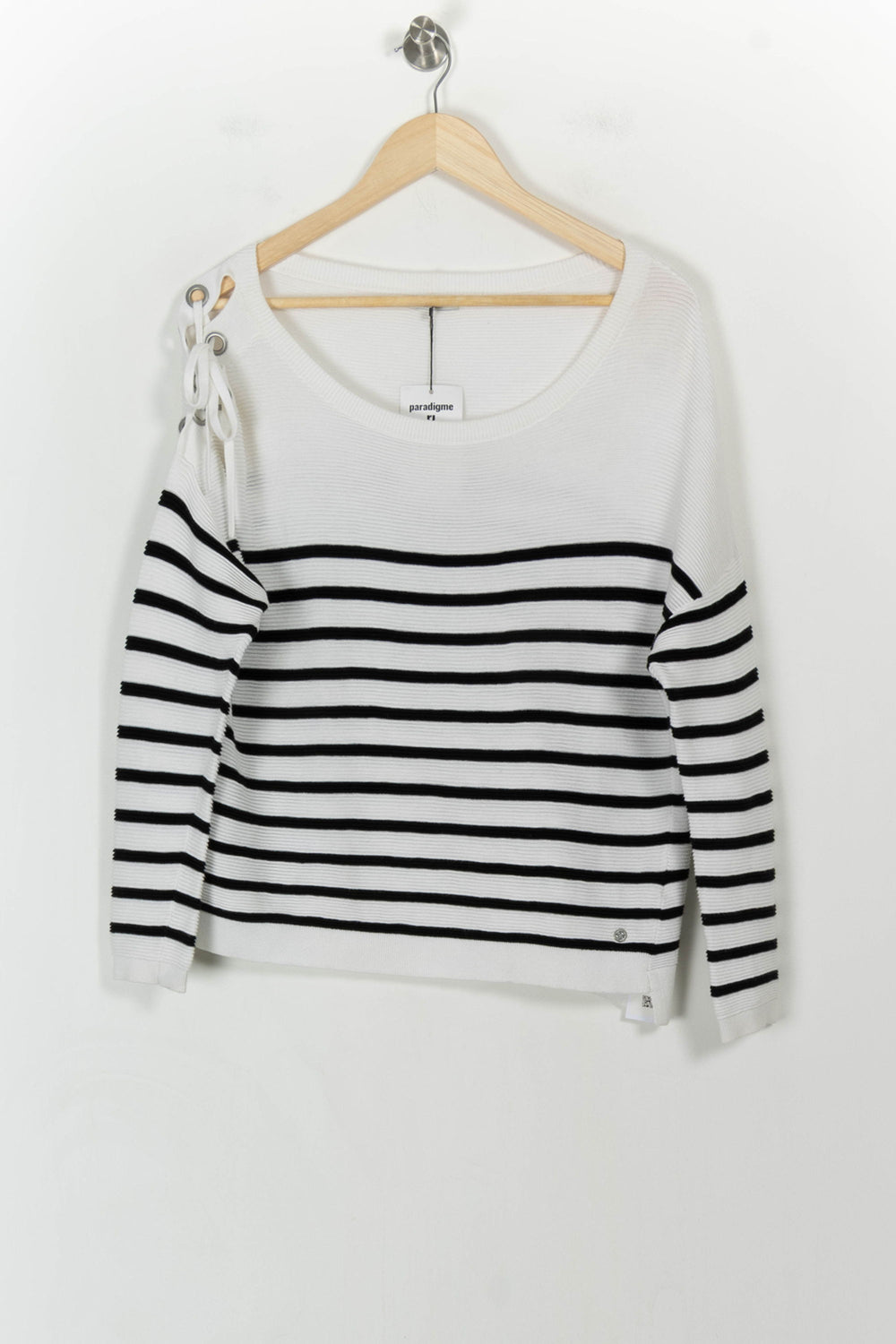 Marinière Blanche et Noire - Taille M/38 de la marque IKKS | PARAD24690 - Vendu par Paradigme - Image 2