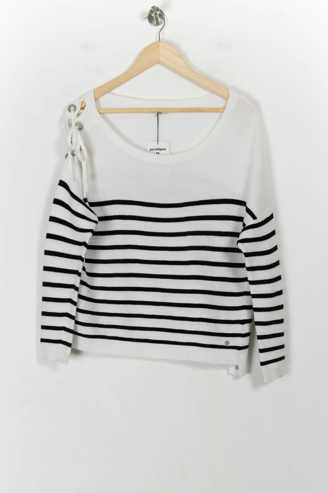 Marinière Blanche et Noire - Taille M/38 de la marque IKKS | PARAD24690 - Vendu par Paradigme - Image 2