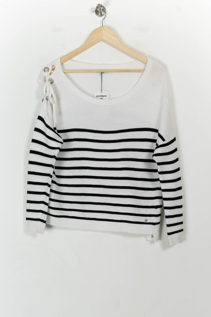 Marinière Blanche et Noire - Taille M/38 de la marque IKKS | PARAD24690 - Vendu par Paradigme - Image 2