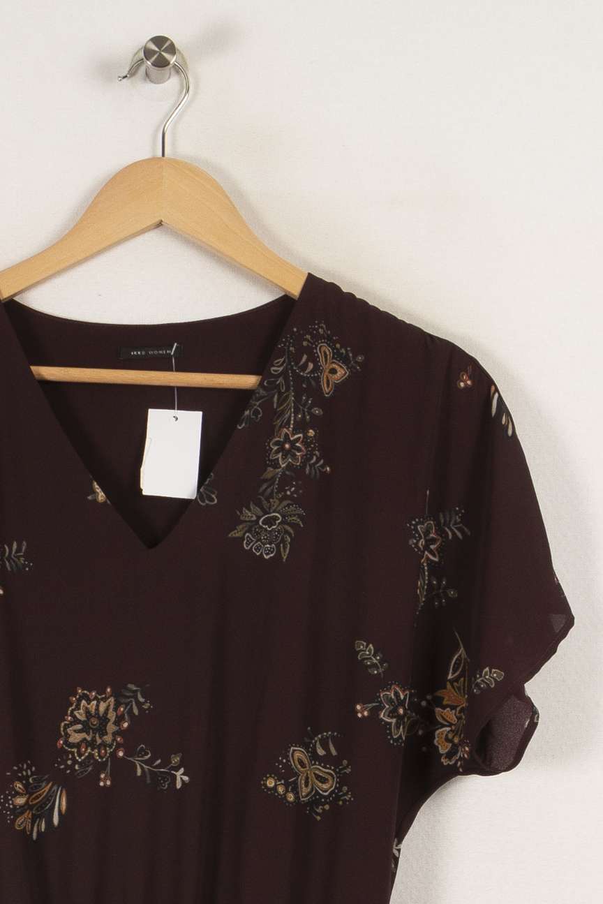 Robe bordeaux à motifs - Taille S/36