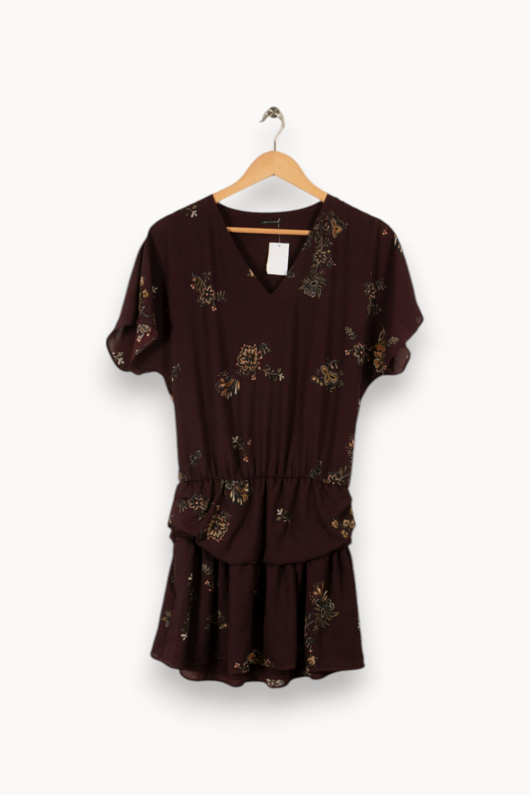 Robe bordeaux à motifs - Taille S/36