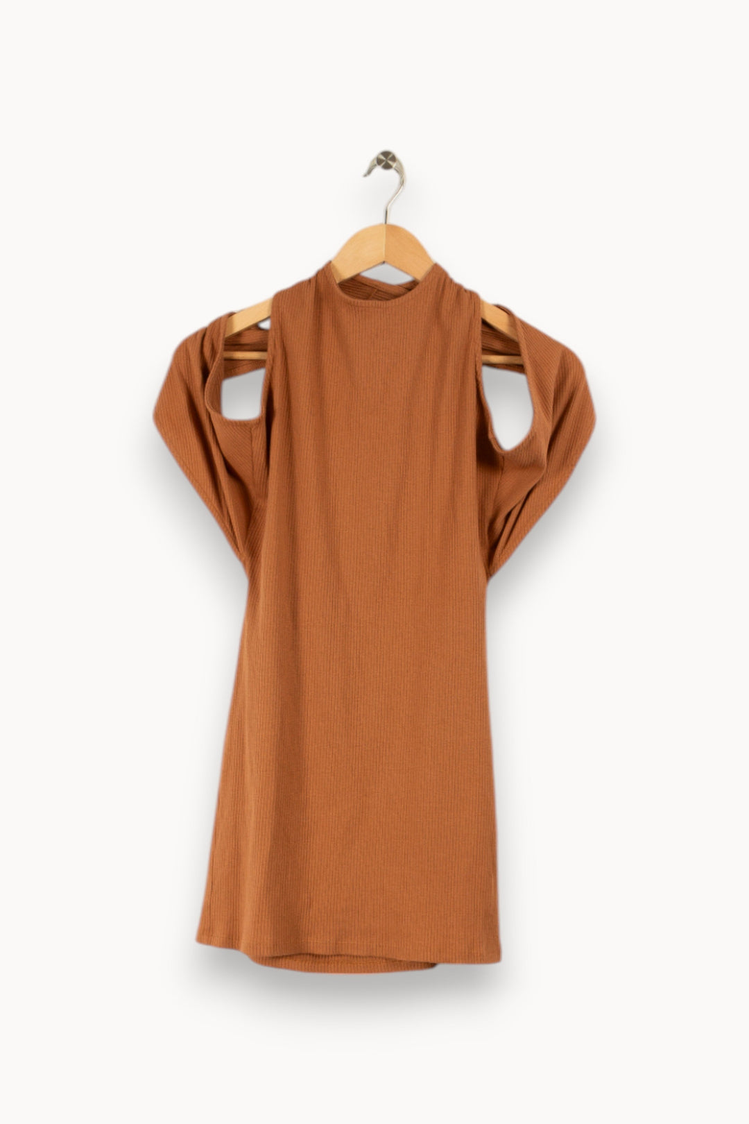 Robe courte marron côtelée - Taille S/36