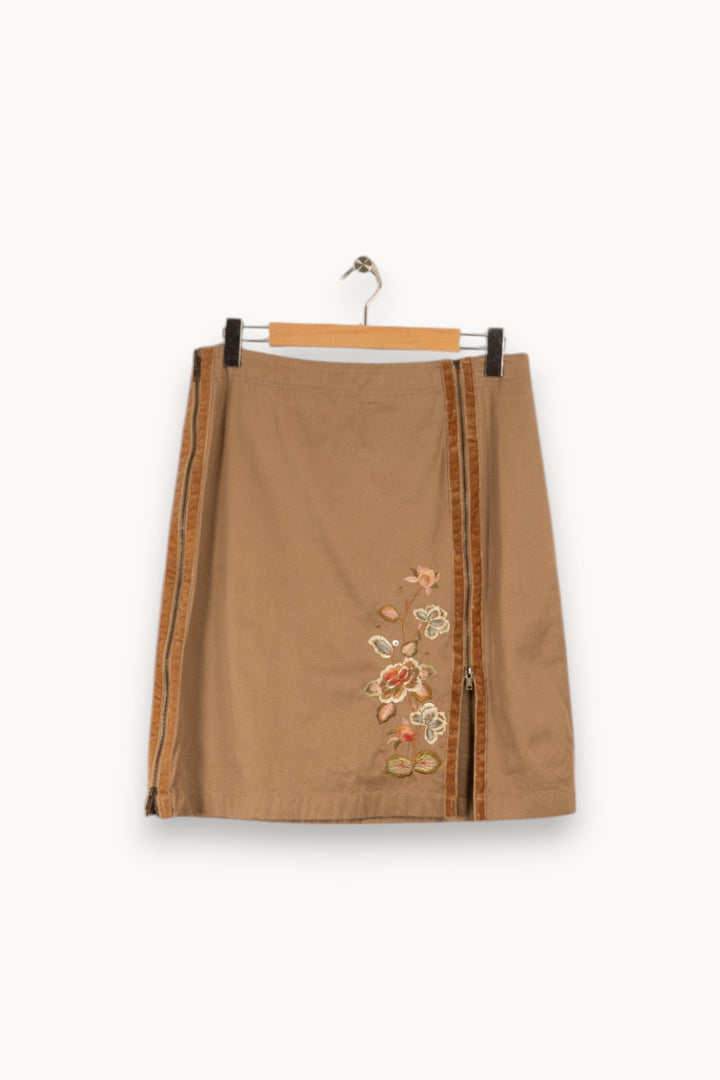 Jupe marron avec détails - Taille S/36