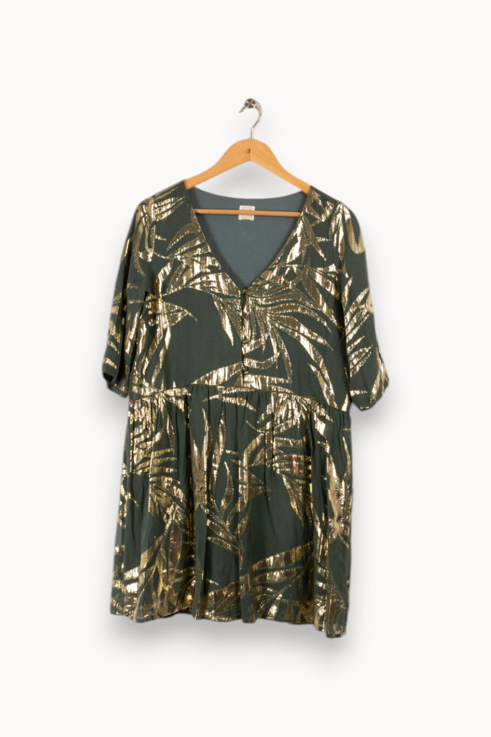 Robe verte et dorée - Taille XS/34