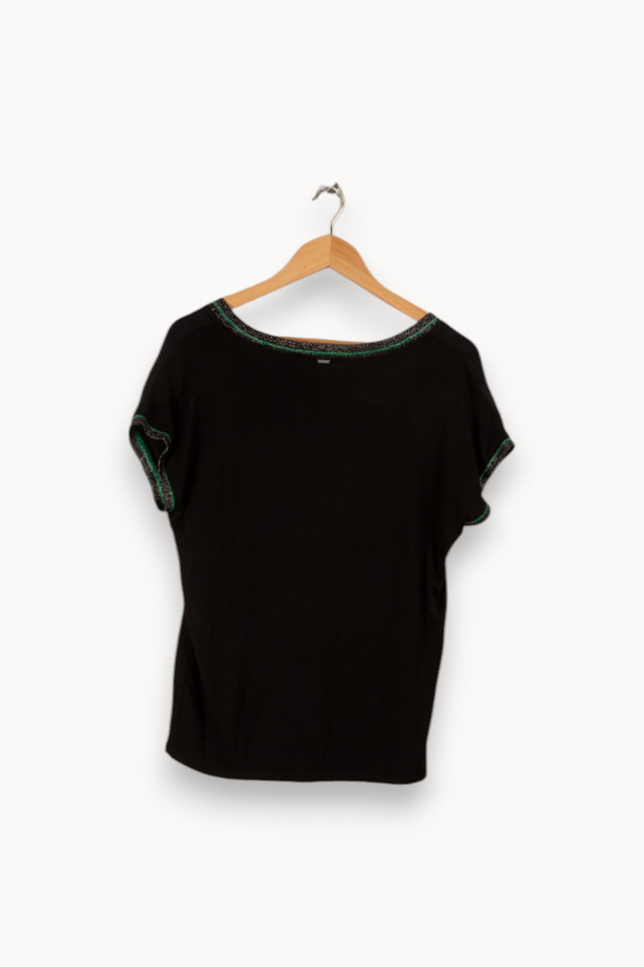 Top noir avec détails au col - Taille S/36 de la marque IKKS | PARAD25100 - Vendu par Paradigme - Image 3