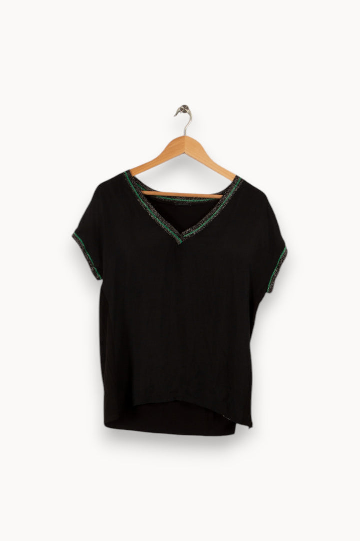 Top noir avec détails au col - Taille S/36 de la marque IKKS | PARAD25100 - Vendu par Paradigme - Image 1