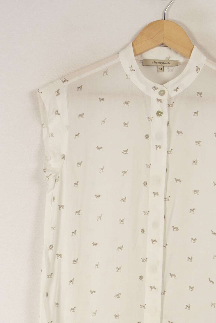 Chemise blanche à motifs - Taille XS/34