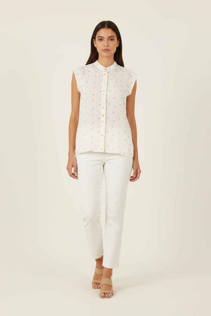 Chemise blanche à motifs - Taille XS/34